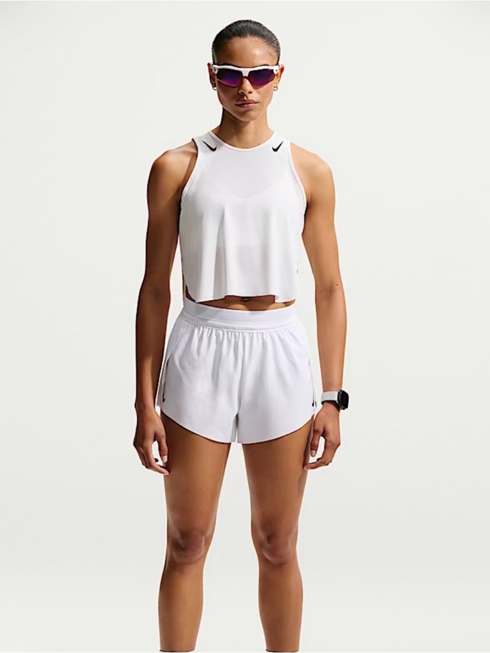 Nike Women's White Aeroswift Running Shorts